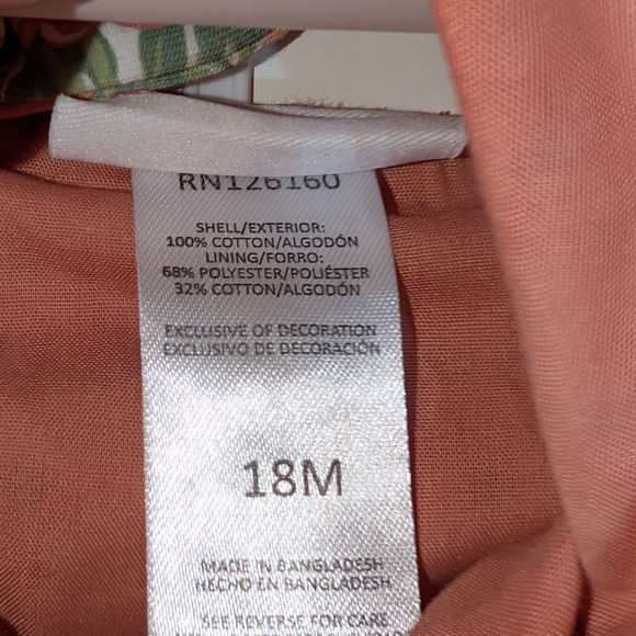 NWT Little Lass Girls 18 Month Coral Top 2 Piece Set Floral Pants Hair Bow - Picture 5 of 5